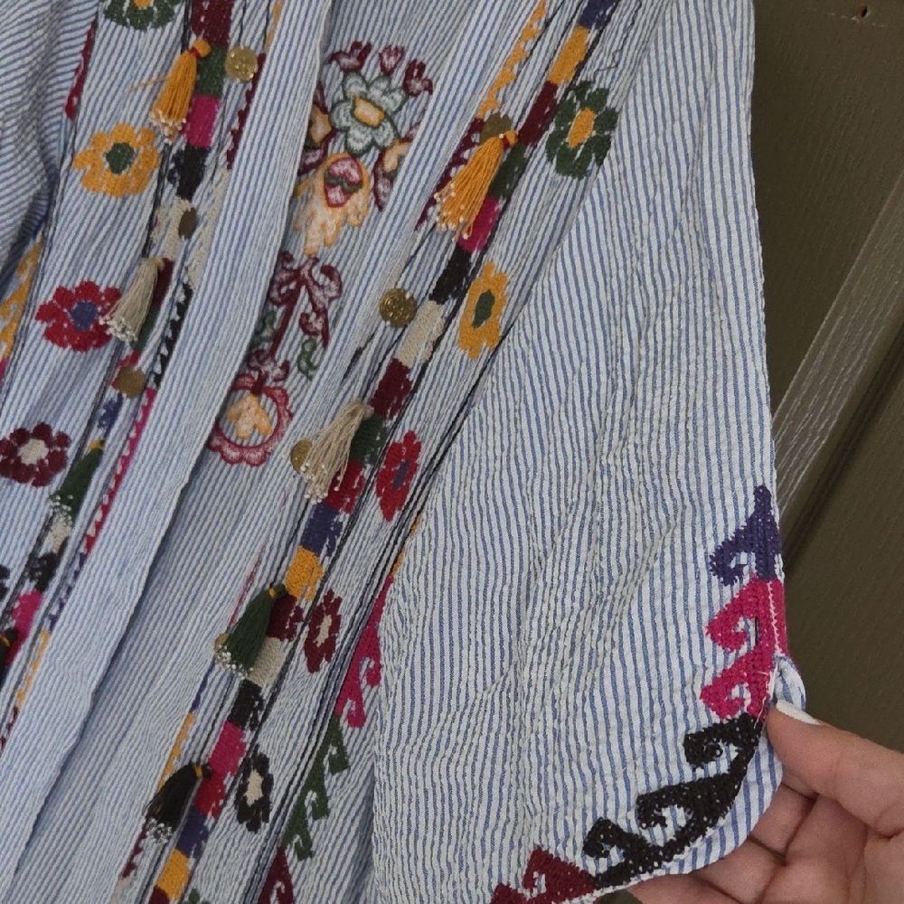 Mango Multicolor Embroidered Kimono - Picture 3 of 9